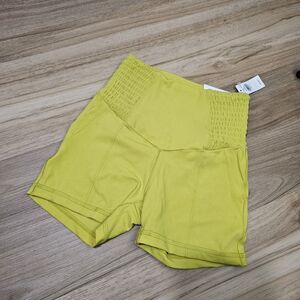 NWT Aerie Offline Real Me Shortie Biker Shorts Yellow  Size XS